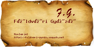Földvári Győző névjegykártya